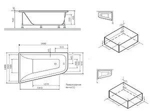 Ванна акриловая Am.Pm Spirit 160x100 R W72A-160R100W-A2 Ванна акриловая Am.Pm Spirit 160x100 R W72A-160R100W-A2, 2