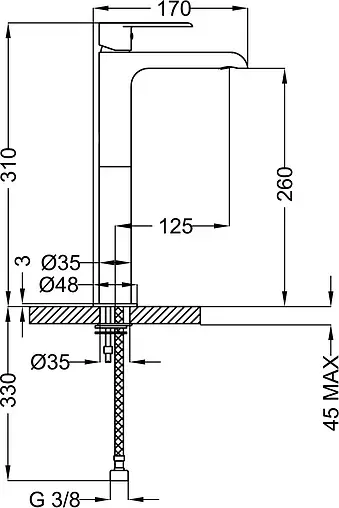 Смеситель для раковины Cezares Furore хром FURORE-LC-01-W0