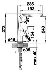Смеситель для кухни с выдвижным изливом Blanco Avona-S тёмная скала 521285 Смеситель для кухни с выдвижным изливом Blanco Avona-S тёмная скала 521285, 2