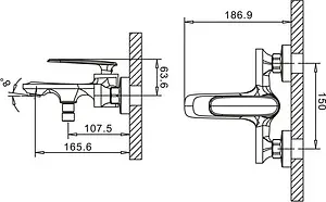 Смеситель для ванны BelBagno Gello хром GEL-VASM-CRM, 2