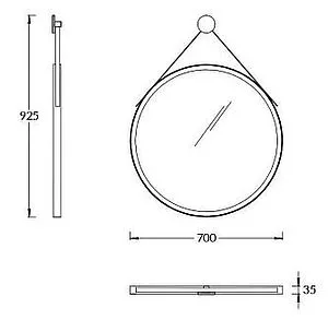 Зеркало на ремне с подсветкой Kerama Marazzi Cono 70 белый CO.mi.P.70\WHT Зеркало на ремне с подсветкой Kerama Marazzi Cono 70 белый CO.mi.P.70\WHT, 2