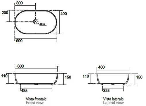 Раковина Kerasan Nolita 60 Borgogna matt 534375