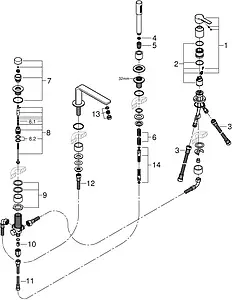 Смеситель на борт ванны на 4 отверстия Grohe Lineare полированная сталь 19577DC1 Смеситель на борт ванны на 4 отверстия Grohe Lineare полированная сталь 19577DC1, 3