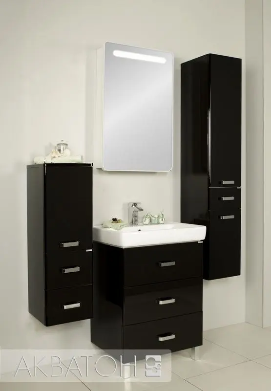 Тумба-умывальник напольная Aquaton Америна 60 M чёрный 1A1689K1AM950, 3