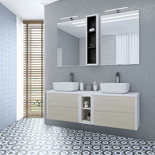 Модуль подвесной открытый Aquaton Брук 20 дуб латте/белый 1A201101BCDL0