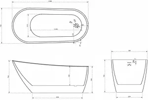 Ванна акриловая отдельностоящая Abber 130x70 AB9353-1.3, 2