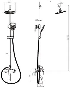 Душевая система со смесителем для ванны Dorff Prime хром D0740900 Душевая система со смесителем для ванны Dorff Prime хром D0740900, 2