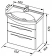 Тумба-умывальник Aquanet Ирвин 65 белый 00203969+00177677