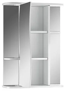 Шкаф-зеркало Айсберг Волна 2-50 L белый DA1036HZ, 4