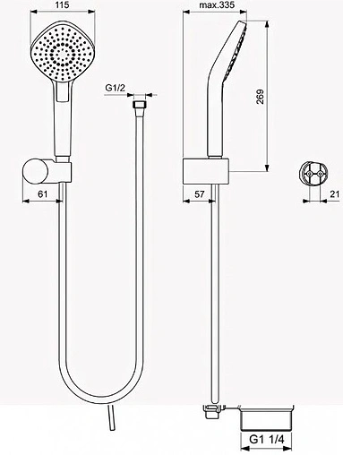 Комплект для душа 6 в 1 Ideal Standard Esla хром BD002XC