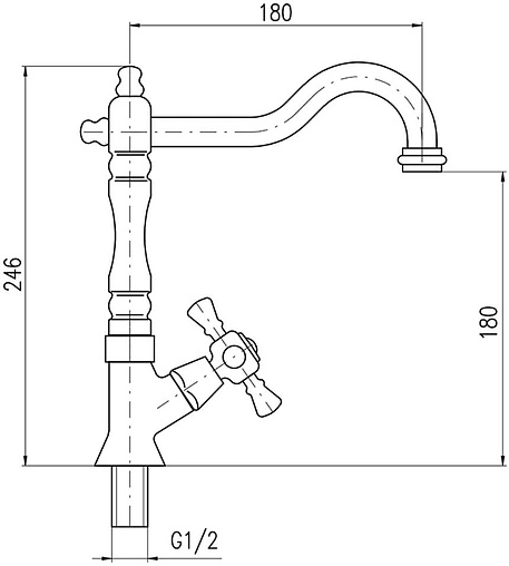 Кран для питьевой воды Rav Slezak Morava retro бронза MK194/8SM