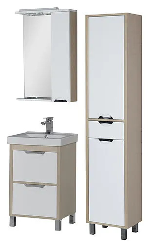 Шкаф-зеркало Aquanet Гретта 60 R белый/светлый дуб 00173985