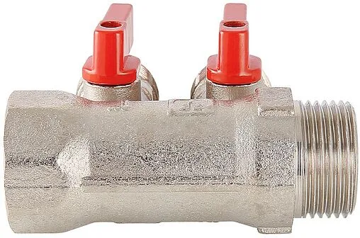 Коллектор запорный проходной 2 отвода 1&quot;в/н x ¾&quot;ек Valtec VTc.580.NE.0602