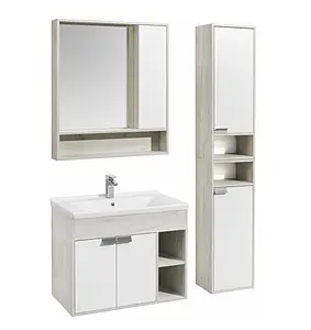 Тумба под умывальник подвесная Aquaton Флай 80 белый/дуб крафт 1A237401FAX10, 4