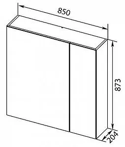 Шкаф-зеркало Aquanet Нью-Йорк 85 L орех 00203954 Шкаф-зеркало Aquanet Нью-Йорк 85 L орех 00203954, 2