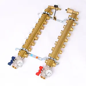 Группа коллекторная без расходомеров 9 отводов 1&quot;в/в x ¾&quot;ек Tiemme 3870042, 4