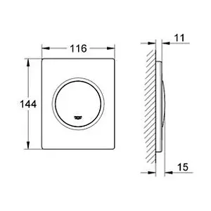 Клавиша смыва для писсуара Grohe Nova Cosmopolitan 38804SH0 альпин-белый Клавиша смыва для писсуара Grohe Nova Cosmopolitan 38804SH0 альпин-белый, 3