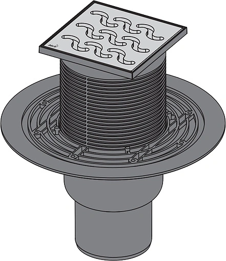 Трап вертикальный Set AlcaPlast 100x100мм APV202