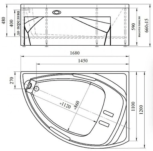 Ванна акриловая Radomir Астория 168х120 R 1-01-0-2-1-019 Ванна акриловая Radomir Астория 168х120 R 1-01-0-2-1-019