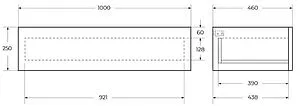 Консоль с умывальником подвесная Cezares Cadro 100 чёрный CADRO-100/46/30-1C-SO-MET-ST+ Консоль с умывальником подвесная Cezares Cadro 100 чёрный CADRO-100/46/30-1C-SO-MET-ST+, 3