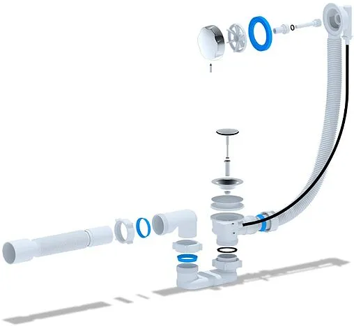 Слив-перелив для ванны Ани Пласт хром EM601 Слив-перелив для ванны Ани Пласт хром EM601