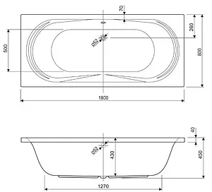 Ванна акриловая Cezares Amalfi 180x80 Ванна акриловая Cezares Amalfi 180x80, 2