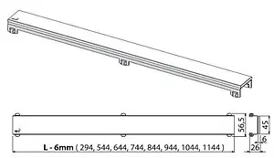 Решетка для лотка 1044мм AlcaPlast Glass GL1200-1050 Решетка для лотка 1044мм AlcaPlast Glass GL1200-1050, 2