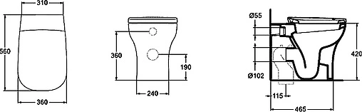 Унитаз приставной Ideal Standard Active белый T316701