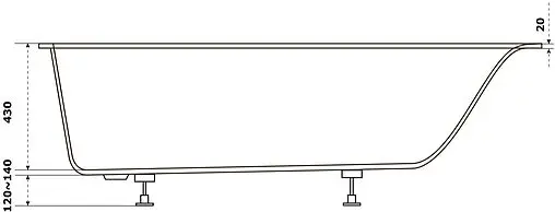 Ванна из искусственного камня Bas Афина 170х75 белый ВА00020