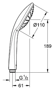 Лейка ручного душа Grohe Euphoria 110 Mono хром 27265000 Лейка ручного душа Grohe Euphoria 110 Mono хром 27265000, 2