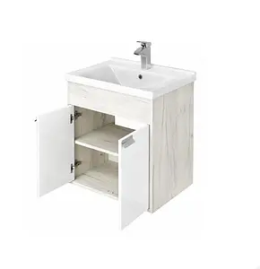 Тумба под умывальник подвесная Aquaton Флай 60 белый/дуб крафт 1A237301FAX10 Тумба под умывальник подвесная Aquaton Флай 60 белый/дуб крафт 1A237301FAX10, 4