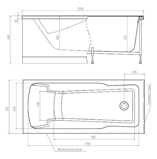 Ванна акриловая Alex Baitler Madin 150x75 00-A0006537