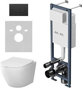 Комплект 6 в 1 Am.Pm Like Aquaspin IS110338.801900 с кнопкой черный матовый, 4