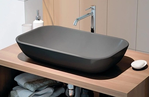 Раковина Sanita Luxe Infinity 60 Color Grey Stone серый WB.CT/Infinity/60-N/GRY.M/S1 Раковина Sanita Luxe Infinity 60 Color Grey Stone серый WB.CT/Infinity/60-N/GRY.M/S1