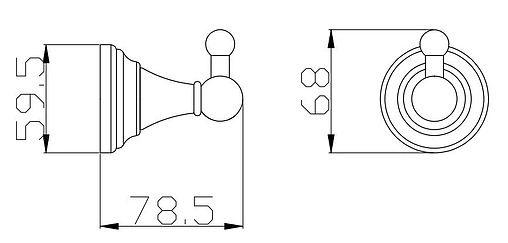 Крючок Rav Slezak Morava retro хром MKA0100