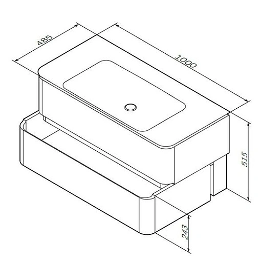 Тумба-умывальник подвесная Am.Pm Sensation 100 табачный дуб M30FHX1002TF+M30WPC1001WG