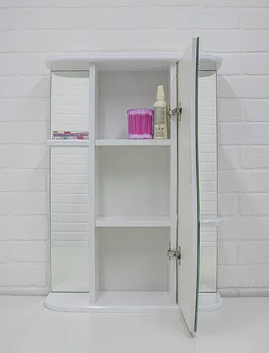 Шкаф-зеркало Айсберг Волна 2-60 R белый DA1041HZ