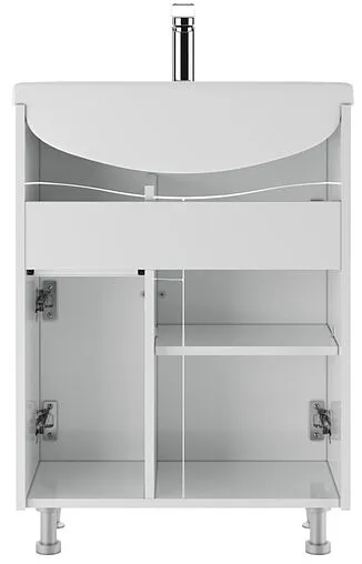 Тумба под умывальник напольная Айсберг Волна 60 белый DA1021T