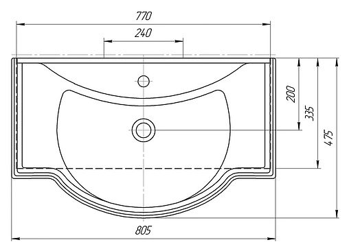 Раковина Aquanet Классик 80 белый 00185344