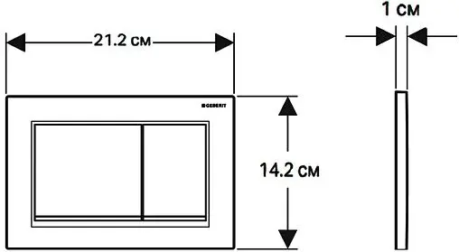 Клавиша смыва для унитаза Geberit Omega 30 115.080.KK.1 кнопки/белый глянцевый, полоска/золото
