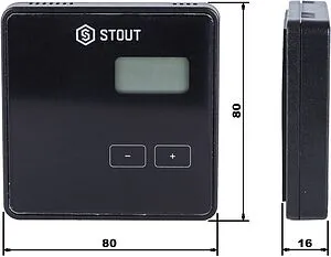 Беспроводной комнатный терморегулятор Stout R-8b черный STE-0101-008002, 2