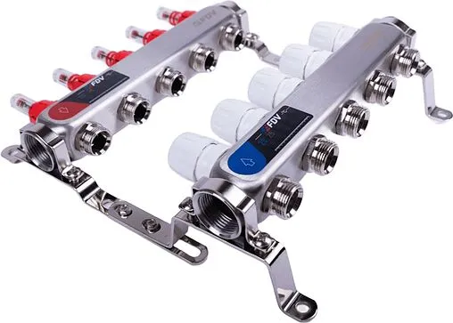 Группа коллекторная с расходомерами 5 отводов 1&quot;в/в x ¾&quot;ек FDV S1101A-1/5