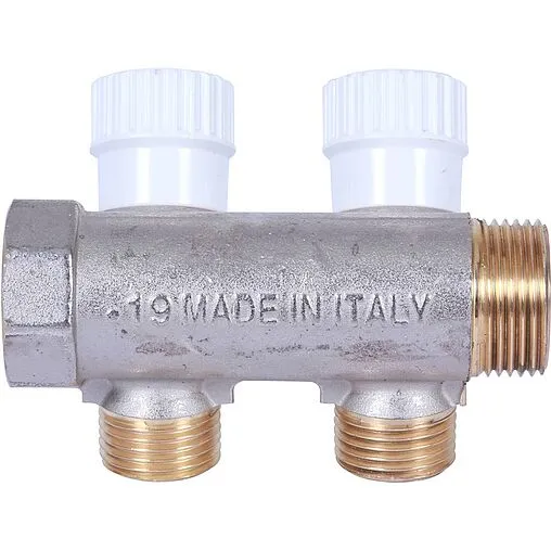 Коллектор регулирующий проходной 2 отвода ¾&quot;в/н x ½&quot;н Stout SMB 6852 341202