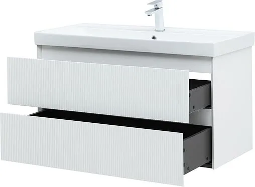 Тумба-умывальник подвесная Aquanet Альтера 100 белый матовый 00337157+00333270