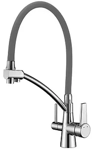 Смеситель для кухни с подключением к фильтру Lemark Comfort хром/серый LM3071C-Gray, 1