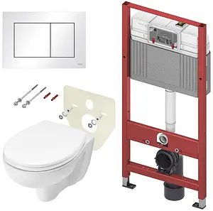 Комплект 6 в 1 TECE V04 9400413.WC1 с кнопкой TECEnow 9240400 белый глянцевый, 1