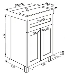 Тумба под умывальник напольная IDDIS New Sena 60 белый/дерево NSE60W2i95 Тумба под умывальник напольная IDDIS New Sena 60 белый/дерево NSE60W2i95, 2