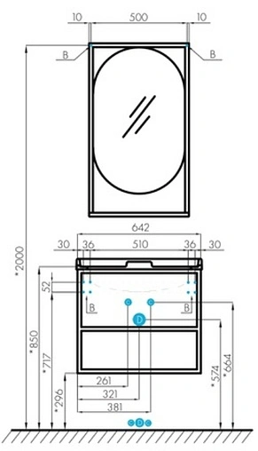 Тумба-умывальник подвесная Aquaton Лофт Фабрик 65 дуб эндгрейн 1A2423K1LTDU0