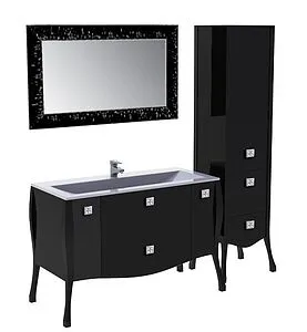 Шкаф-пенал напольный Aquanet Мадонна чёрный 168906, 4