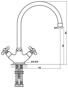 Смеситель для кухни Gross Aqua Retro бронза 6014012BRL-B01 Смеситель для кухни Gross Aqua Retro бронза 6014012BRL-B01, 2